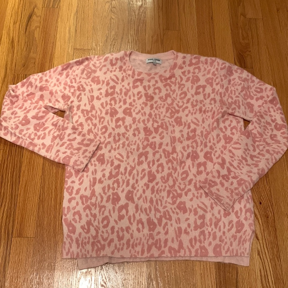 Opening Ceremony pink cheetah sweater